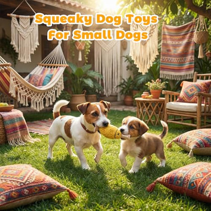 Grilled Fish Skewer Hide & Seek Plush Toy for Small Dogs & Puppies: Treat Dispensing Pocket, Squeaker and Crinkle Sounds, Tear-Resistant Chew for Aggressive Chewers - color: Yellow - Fish Skewer