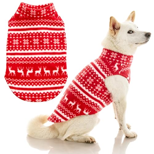 Gooby - Stretch Fleece Vest, Pullover Fleece Vest Jacket Sweater for Dogs, Reindeer Red, X-Small - color: Reindeer Red, size: X-Small Length (7")