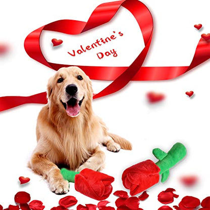 lilfrd Rose Puzzle Dog Toy, Valentine's Day & Christmas Gift, Squeaky Crinkle Enrichment Snuffle Mat, for Small Medium Large Dogs & Puppies - style: Rose