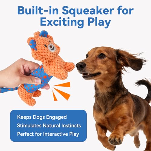 Squeaky Dog Toys, Interactive Dog Toys for Indoor Play, Lion Rabbit Fog Dog Toys with Durable Fabric Material for Small Medium Large Dogs - 3pack - style: 3pack