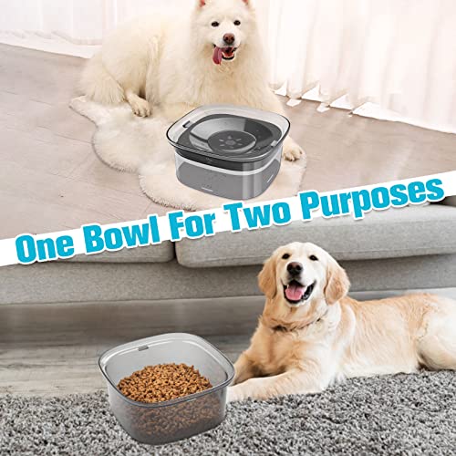 UPSKY 70oz Dog Water Bowl 2L No Spill Dog Bowls Large Capacity Spill Proof Slow Water Feeder, No Splash Dog Bowl Pet Water Dispenser Vehicle Carried Travel Slow Drinking Bowls for Messy Drinkers, Cats - color: C-Black, size: 2 L