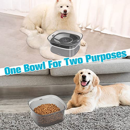 UPSKY 70oz Dog Water Bowl 2L No Spill Dog Bowls Large Capacity Spill Proof Slow Water Feeder, No Splash Dog Bowl Pet Water Dispenser Vehicle Carried Travel Slow Drinking Bowls for Messy Drinkers, Cats - color: C-Black, size: 2 L