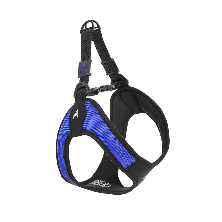 Gooby Escape Free Easy Fit Harness - Blue, Small - No Pull Step-in Patented Dog Harness with Quick Release Buckle for Small to Medium Dogs - color: Blue, size: Small chest (16~19.25")