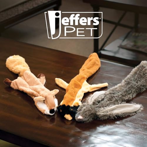 Jeffers Pet Thinnies Unstuffed Plush Dog Toy with Rope & Squeaker – 21" Fox, Flat Stuffing Free Chew Toy for Dogs & Puppies – Soft, Durable, Interactive Play, Fetch, Tug, Training, Teething - color: Fox