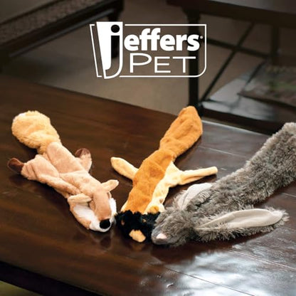Jeffers Pet Thinnies Unstuffed Plush Dog Toy with Rope & Squeaker – 21" Rabbit, Flat Stuffing Free Chew Toy for Dogs & Puppies – Soft, Durable, Interactive Play, Fetch, Tug, Training, Teething - color: Rabbit