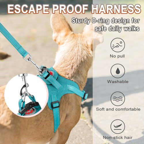 Dog Harness Step in Dog Vest Harness, Reflective Adjustable Puppy No Pull Harness Breathable Soft for Small and Medium Dogs Cats, Ocean Blue, XS - color: Ocean Blue, size: X-Small