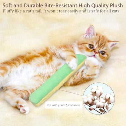 Retro Shaw Cat Toys Pillows, Refillable Catnip Toys with Crinkle Sound Inside, Interactive Indoor Cat Nip Kitten Kicker Kitty Toy Promotes Exercise, 3 Pack - size: 8 Inches