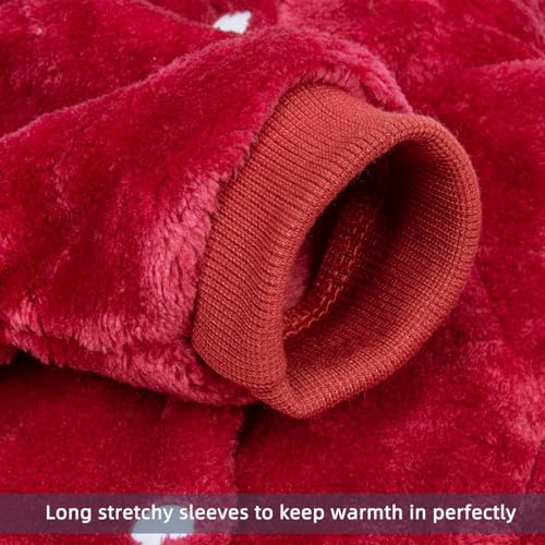 FabriCastle Dog Hoodie Sweater for Small Dogs Boy and Girl, Dog Clothes XS XXS Puppy Sweatshirt, Pet Outfit, Cat Clothing Super Soft Warm Snap On Closure (Wine red, XX-Small) - color: Wine red, size: XX-Small