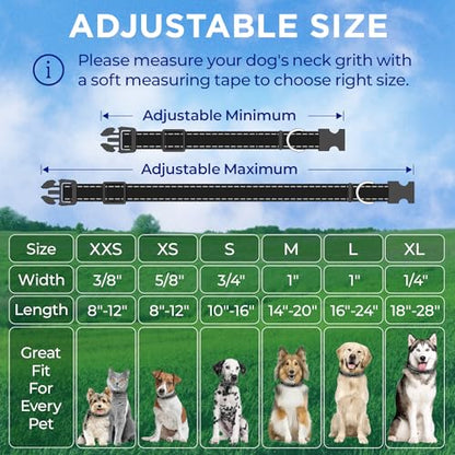 TECEUM Reflective Dog Collar – Black – S – Extra Soft Padding – Basic Nylon Pet Collar – Quick Release Buckle – Fits Small, Medium and Large Dogs, Puppies, Cats – ESA & Service Dog Options - color: Black, size: Small