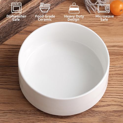 YINGFAN Dog Bowls Heavy Duty Ceramic Dog Bowls Non-Slip Ceramic Basic Bowl for Dogs (28 oz) - color: White