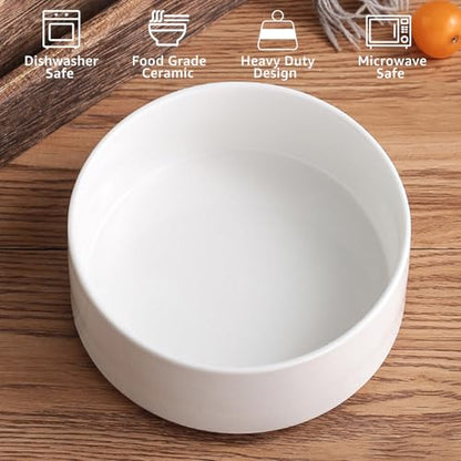 YINGFAN Dog Bowls Heavy Duty Ceramic Dog Bowls Non-Slip Ceramic Basic Bowl for Dogs (28 oz) - color: White