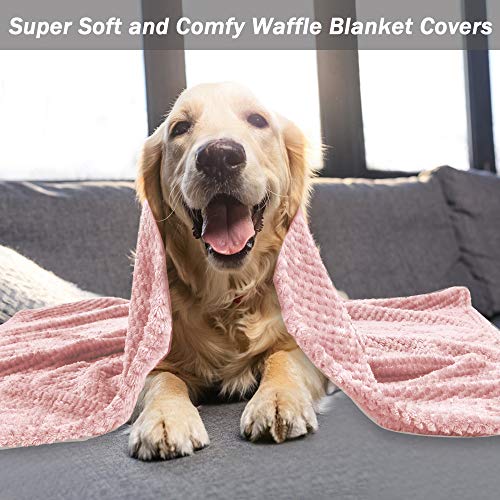 Dog Blanket,Soft Fuzzy Blankets for Puppy, Premium Fluffy Blankets Plush Fleece Throw Dog Bed, Couch, Sofa, Reversible Travel Warm Covers, Medium - color: Pink, size: M（30x40 inches）