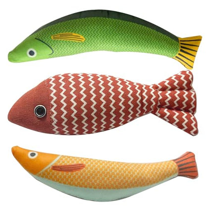 Catnip Fish Toy for Cats, Hemp Cloth Stuffed with PP Cotton, Lifelike Fish Design for Hunting Play & Stress Relief