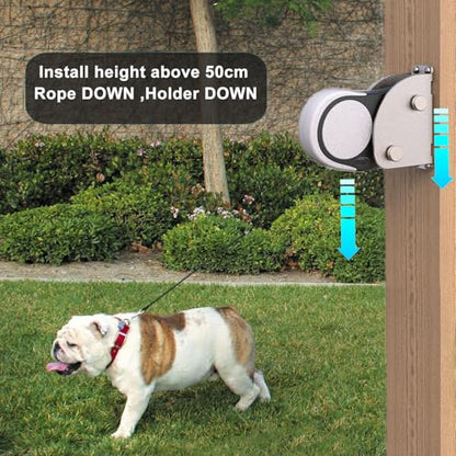 Heavy Duty Retractable Dog Leash Holder,Secure Dog Parking Station for Hands-Free Convenience,Rustproof&Chewproof Wall Mount Hook,Indoor-Outdoor Safety Anchor for All Dog Sizes - size: Standard