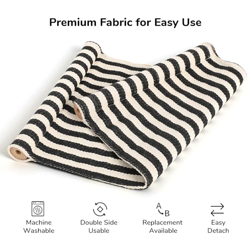 FUKUMARU Hammock Wall Mounted Cat Beds and Perches, Wooden Kitten Walls Furniture, Stable Cats Shelves for Sleeping, Playing, Climbing, and Lounging, Black Stripe