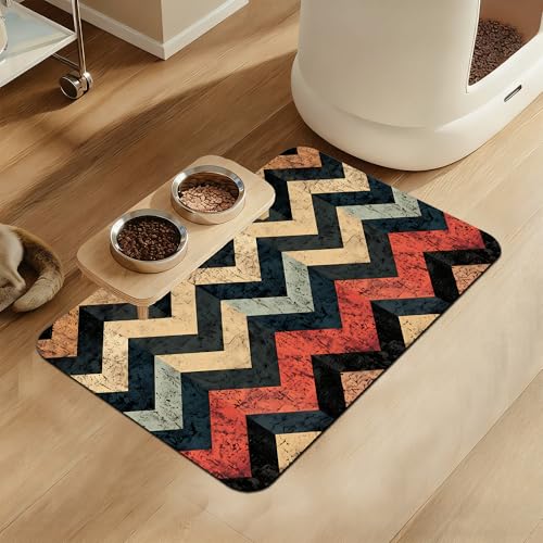 Vintage Plaid Pet Food Mat for Cats and Dogs–Absorbent Quick Dry Feeding Placemat, Non Slip Rubber Base, Waterproof Bowl Mat for Indoor Use, Pet Supplies 12"x20" - color: Vintage Plaid, size: 12"L x 20"W