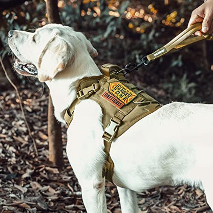 OneTigris Tactical Dog Harness Vest,No-Pull Service Dog Vest with Hook & Loop Panels,Adjustable Dog Vest Harness for Walking Hiking Training(Brown,XXS) - color: Brown, size: XX-Small