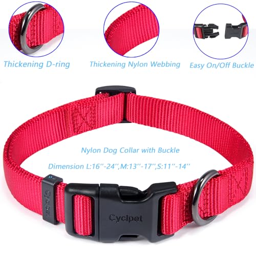 Premium Classic Nylon Webbing Adjustable Dog Collars,Soft and Smooth Regular 5/8 Inch Wide Dog Collars with Quick Release Clasp for Small Dogs Walking,Training. (Small, Chili Pepper) - color: Chili Pepper, size: Small 11-14 Inches