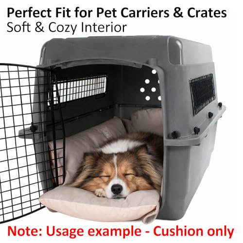 Helen's Pet Bed Multi-Fit Dog Crate Cushion, Medium (Label: L JP Size) - Washable Reversible Crate Bed Pad, Soft Cushion for Wire, Plastic & Hard-Sided Crates, Carriers & Strollers - color: Beige Pink (Fabric), size: Medium