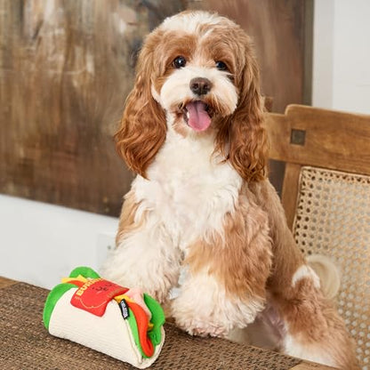 CHEWFFON Burrito Dog Toy, Enrichment Crinkle Treat Puzzle Toys, Interactive Nose Work Toy for Boredom and Stimulating, Durable & Pet-Safe Dog Toys, Snuffle Game for All Breeds - style: Burrito
