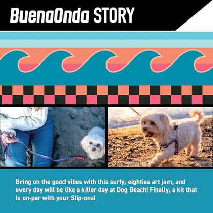 Wolfgang Heavy Duty Martingale Dog Collar with Quick Release Nylon Buckle for Walking & Training, BuenaOnda Print, Medium - color: BuenaOnda Print, size: Medium (1 Inch x 14-18 Inch)