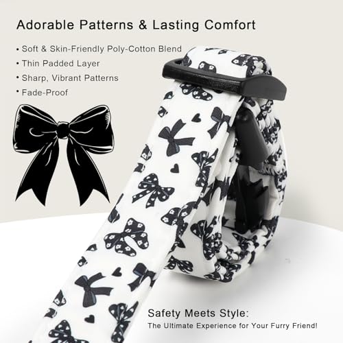 Girl Dog Collar Black Bow Dog Collars for Puppy Small Dogs - Lightweight Adjustable Chic Sweet Spring Female Dogs Everyday Collars with Safety Buckle XS - color: Black Bow, size: XS