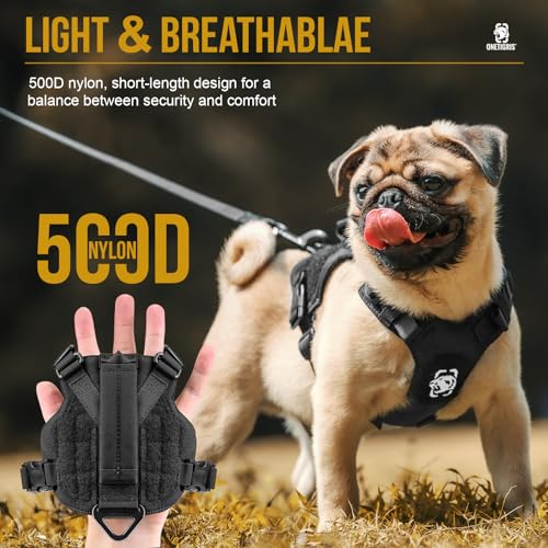 OneTigris Dog Harness Extra Small Puppy Harness, No-Pull Dog Leash Set, Adjustable Soft Padded Vest, No-Choke Pet Vest with Easy Control Handle for Small Dogs(Black, XXS) - color: Black, size: XXS