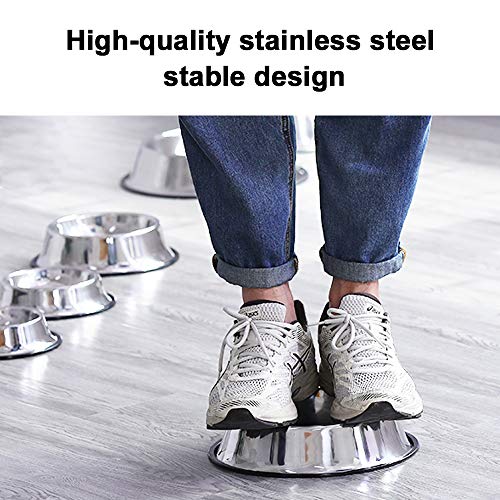 WEDAWN Stainless Steel Dog Bowls, 3.5 Cup/28oz Cat Bowl Water and Food with Rubber Base, Pet Bowls for Large Dogs, 2Pack - color: Stainless steel (2Pack), size: 3.5 Cup/10.2" Dia x 2.4" H (2Pack)