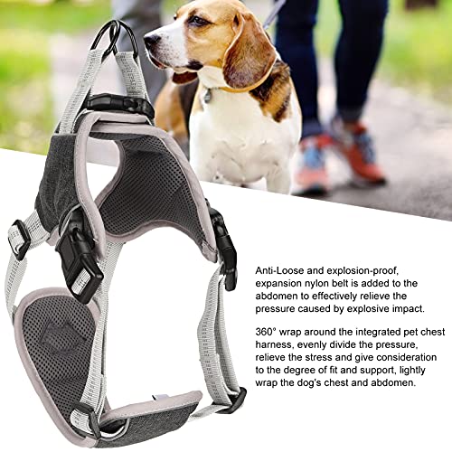 Dog Vest Harness Adjustable Reflective Chest Strap for Large Medium Dogs - Anti - Lost 360° Pressure Relief, Comfortable Fit, Night Safety (S) - size: S