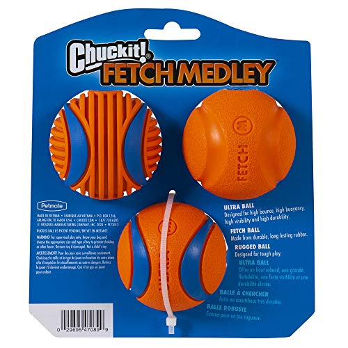 Chuckit! Dog Toy Bundle: 12-Inch Ultra Fetch Stick with 3-Pack Medium 2.5-inch Interactive Fetch Balls Set