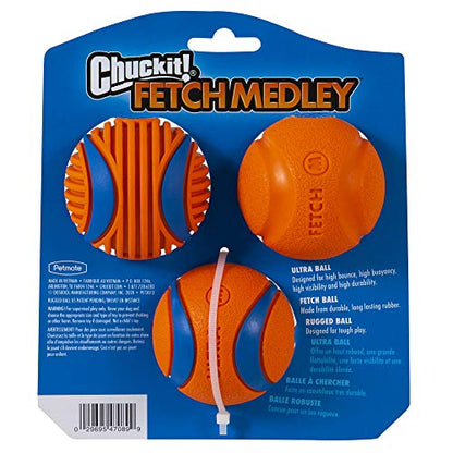 Chuckit! Dog Toy Bundle: 12-Inch Ultra Fetch Stick with 3-Pack Medium 2.5-inch Interactive Fetch Balls Set