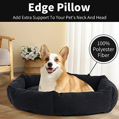 HOMBYS Indestructible Chew Proof Dog Bed for Aggressive Chewers,Round Durable Pee Proof Tough Pet Bed for Large Dog,Black (20"x24"x5") - size: 20"x24"x5"