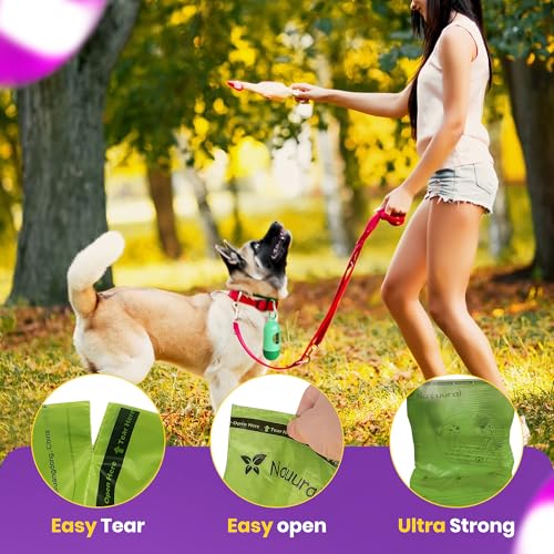 Dog Poop Bags-150 Counts with Holder (10 Rolls), Biodegradable Poop Bags, Eco-friendly and Easy to Open, Thick Dog Waste Bags (Green) - color: Green, size: 1 Count (Pack of 150)