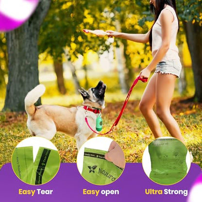 Dog Poop Bags-150 Counts with Holder (10 Rolls), Biodegradable Poop Bags, Eco-friendly and Easy to Open, Thick Dog Waste Bags (Green) - color: Green, size: 1 Count (Pack of 150)