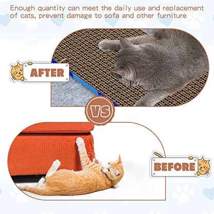 Tatuo 10 Pcs Cat Scratching Pads Large Cat Scratcher Cardboard 14.6 x 4.7 Inch Double Sided Scratch Board, Non-Toxic, Durable, Safe for Pets