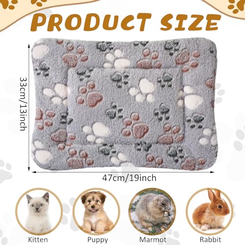 Tuanse 4 Pack Ultra Soft Dog Cat Bed Mat Small Animal Guinea Pig Bed with Cute Print Reversible Fleece Dog Crate Kennel Pad Cozy Washable Thickened Hamster Pet Beds Mat(13 x 19 Inches,Light Gray) - color: Light Gray, size: 13 x 19 Inches
