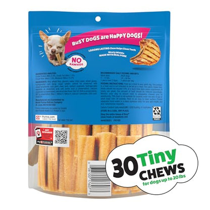 Purina Busy Bone Adult Toy Breed Dog Chew Bone Treats, Tiny - 30 ct. Pouch - size: 30 Count (Pack of 4)
