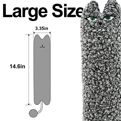 TTcat Catnip Silvervine Matatabi Pillow for Cats & Kittens,Cat Kicker Toy,Large Size Cat Pillow Soothing Plush Cat Toy(Grey). - color: Grey