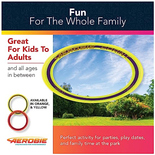 Aerobie Sprint Ring Outdoor Flying Disc, 10 Inches, Yellow - color: Sprint Ring Yellow