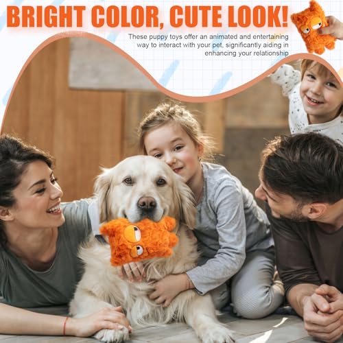 Squeaky Dog Toy, Plush Stuffed Dog Toy Keep Them Busy Tug of War Dog Chew Toy for Small Medium Large Dogs (Orange) - color: Orange