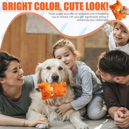 Squeaky Dog Toy, Plush Stuffed Dog Toy Keep Them Busy Tug of War Dog Chew Toy for Small Medium Large Dogs (Orange) - color: Orange