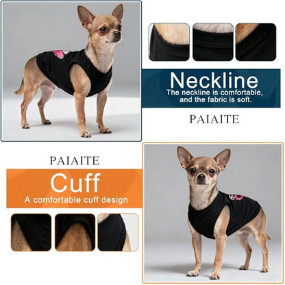 Discover Cozy Cotton Canine Wear: Soft, Lightweight, and Breathable Dog Shirt Vest with Eye-Catching Graphics (Hearts and Love), Keeping Your Furry Friend Comfy! Black 3XL - color: Black, size: 3XL-(30~60lb) | Back(~22.8")