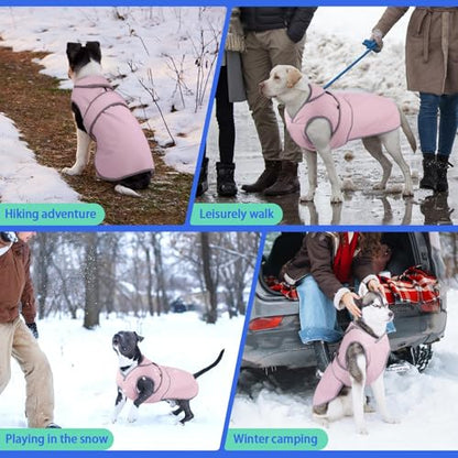 MIGOHI Reflective Dog Coat, Waterproof Winter Jacket, Fleece Lined, Small, Pink - color: Pink, size: Small