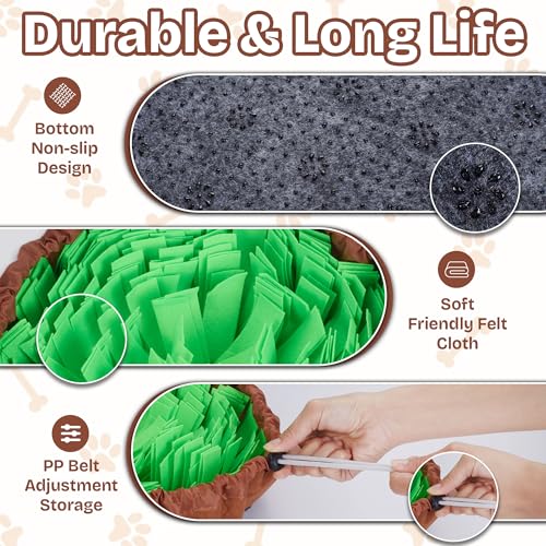 Snuffle Mat for Dogs | Travel-Friendly & Durable Dog Sniff Mat | Encourages Foraging, Mental Stimulation, Slow Eating | Interactive Dog Activity Mat for Puppies & Adult Dogs (Green) - color: Green