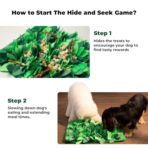 Puzzle Feeder Snuffle Mat & Slow Feeder for Dogs - Interactive Dog Puzzle Toys for Smell Training - color: Grass Green