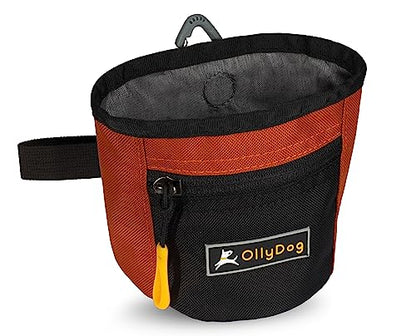 OllyDog Goodie Treat Bag, Dog Treat Pouch, Waist Belt Clip for Hands-Free Training, Magnetic Closure, Dog Training and Behavior Aids, Three Ways to Wear (Clay) - color: Clay