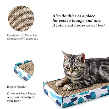 PEEKAB Cat Scratcher Cardboard Reversible Cat Scratch pad Kitty Corrugated Scratching Board Bed Catnip Included - size: M