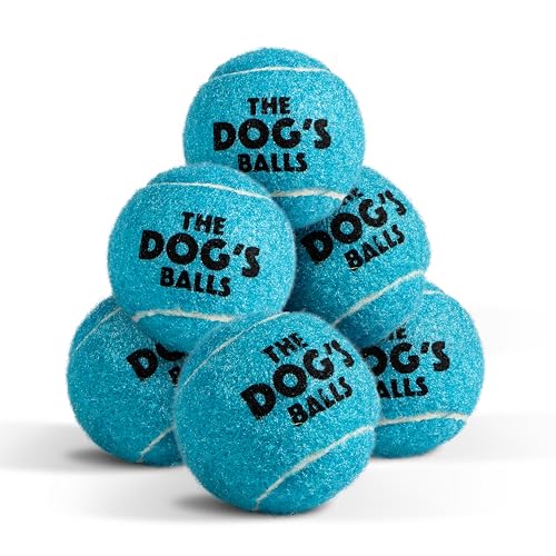 The Little Dog’s Balls Dog Tennis Balls for Small Dogs & Puppies, Blue, 6-Pack - Non-Abrasive Felt Fetch Balls, Tough Rubber Core, Float in Water - color: Blue, size: 6 Small Tennis Balls