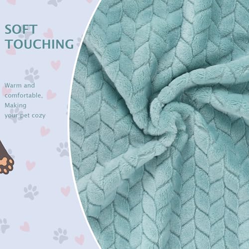 6 Pack Small Dog Blanket, Super Soft Warm Pet Cover Blankets, Wheat Ears Print Puppy Fleece Flannel Blanket for Small Medium Dogs and Cats MW003 - color: Green Wheat Ears, size: 6 Pack of 41x29.9 Inches