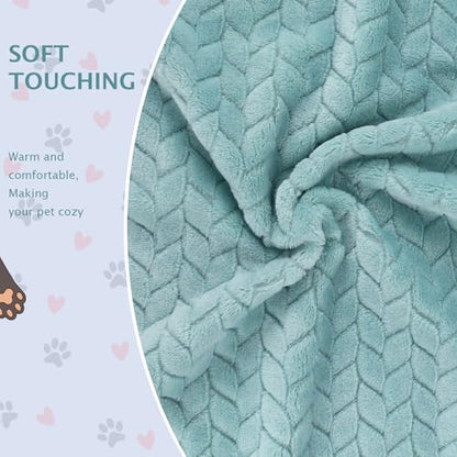 6 Pack Small Dog Blanket, Super Soft Warm Pet Cover Blankets, Wheat Ears Print Puppy Fleece Flannel Blanket for Small Medium Dogs and Cats MW003 - color: Green Wheat Ears, size: 6 Pack of 36x36 Inches